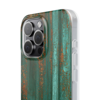 Teal Lite Phone Case for iPhone - Verdigris Copper Siding