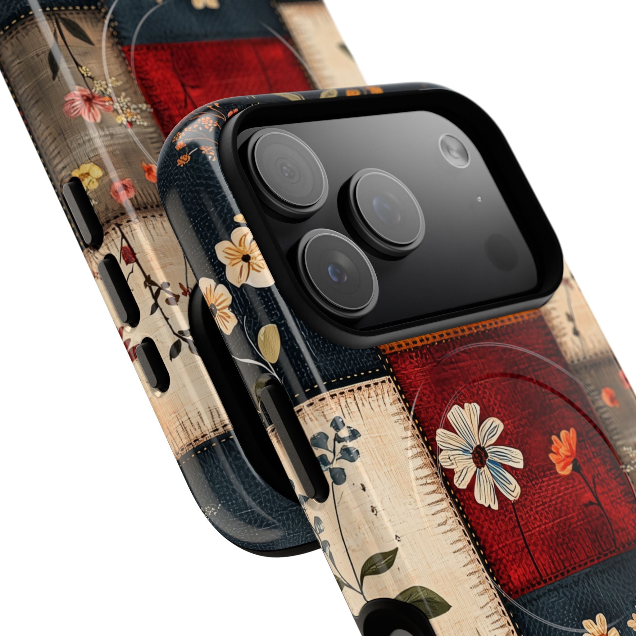 Patchwork Blooms iPhone 17 Pro Case - Tough+ - CASE•BOB