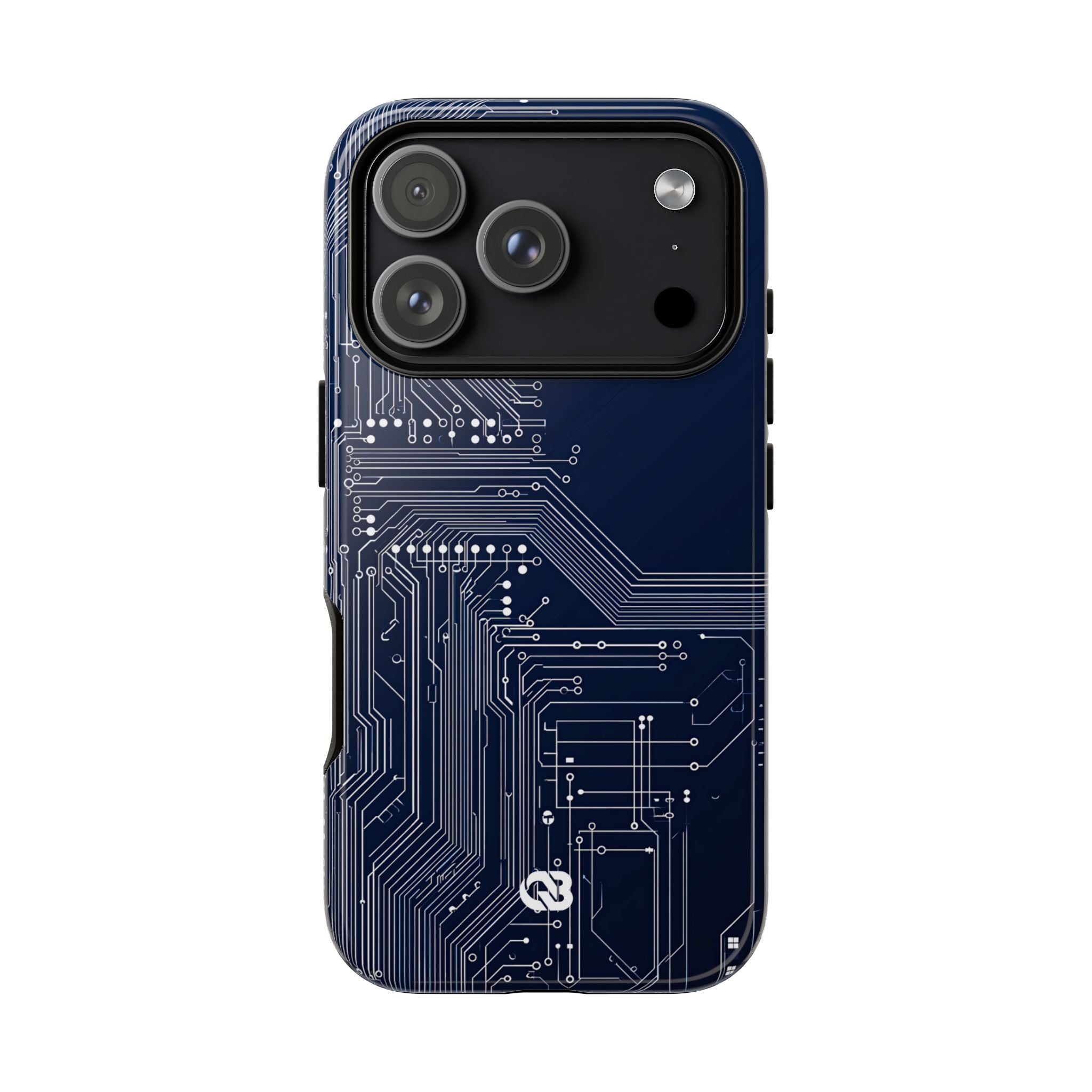 Blue Tough Phone Case for iPhone - Cobalt Data Stream