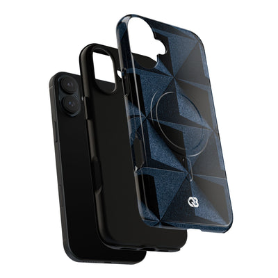 Blue Tough 2.0 Magsafe Phone Case for iPhone - Indigo Basalt Facets