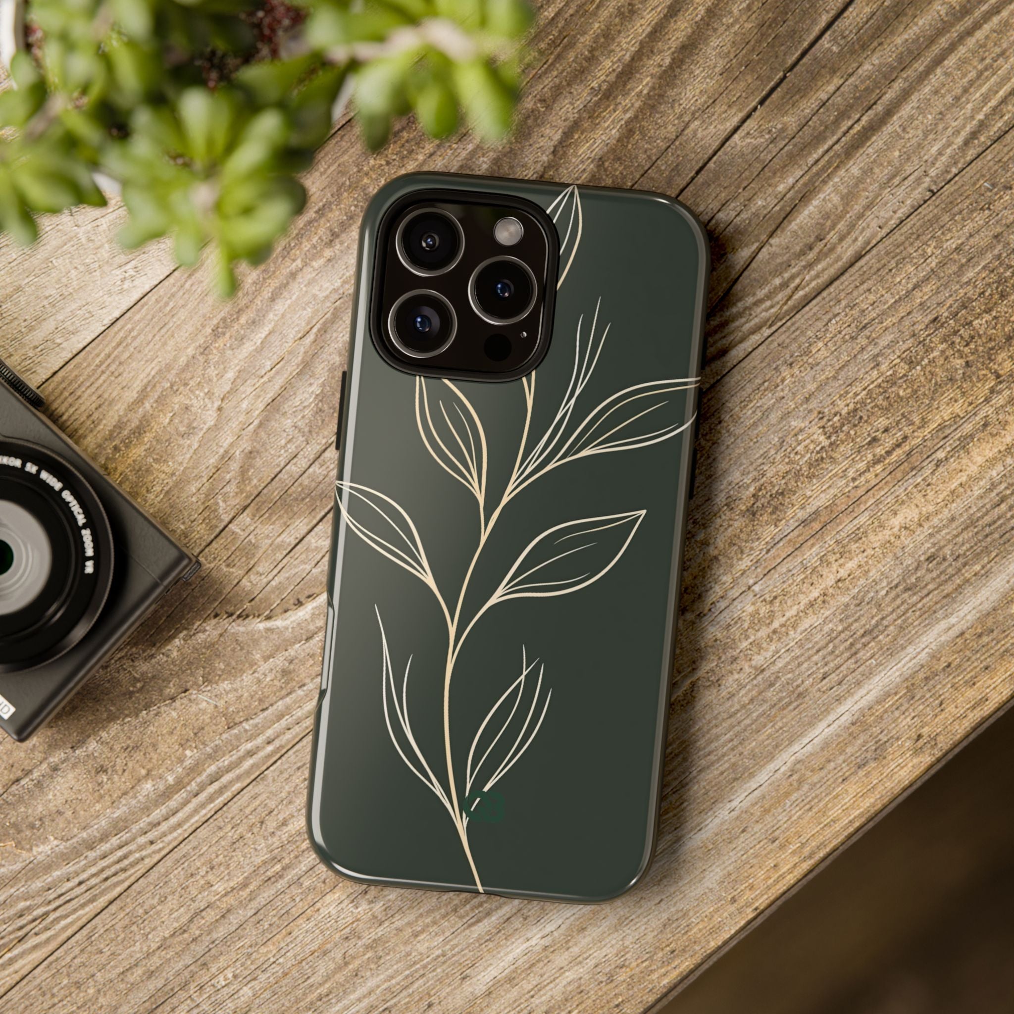 Green Tough Phone Case for iPhone - Deep Moss Willow