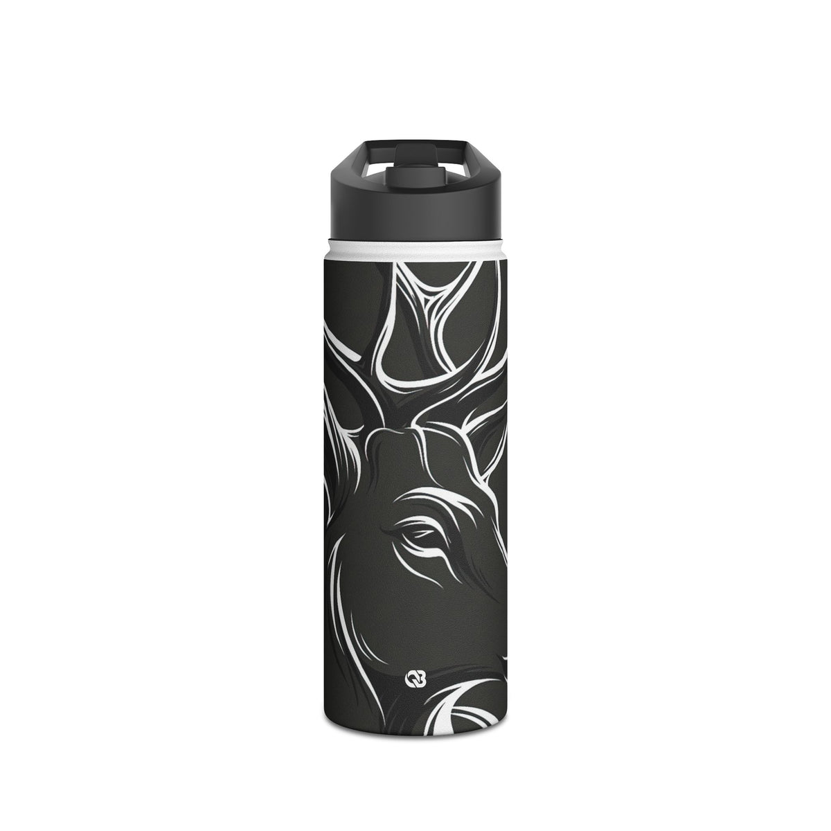 Nordic Stag Contour · Insulated Water Bottle · Grey