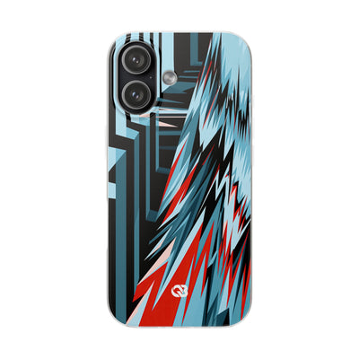 Blue Lite Phone Case for iPhone - Glitch Peak Cyan