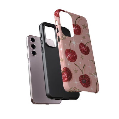 Bedazzled Ruby Cherries · Tough Phone Case for Samsung · Pink