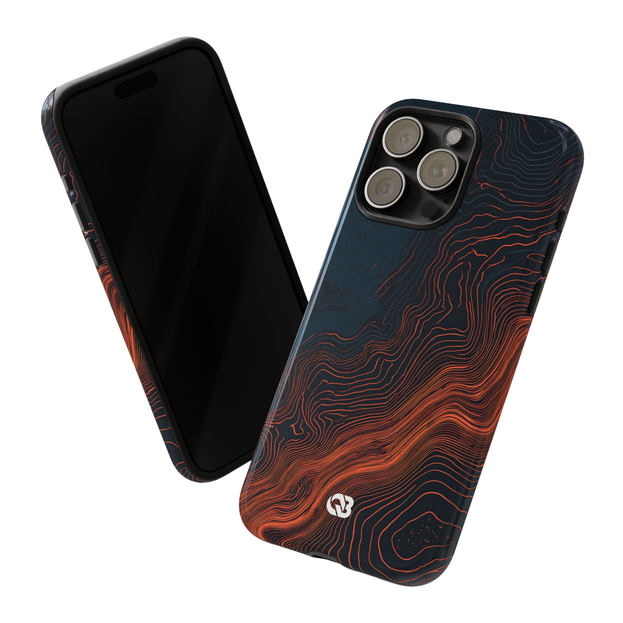 Black Tough Phone Case for iPhone - Volcanic Basalt Map