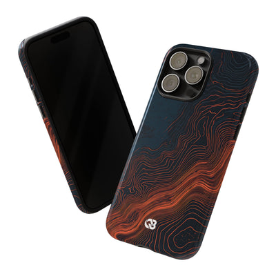Black Tough Phone Case for iPhone - Volcanic Basalt Map