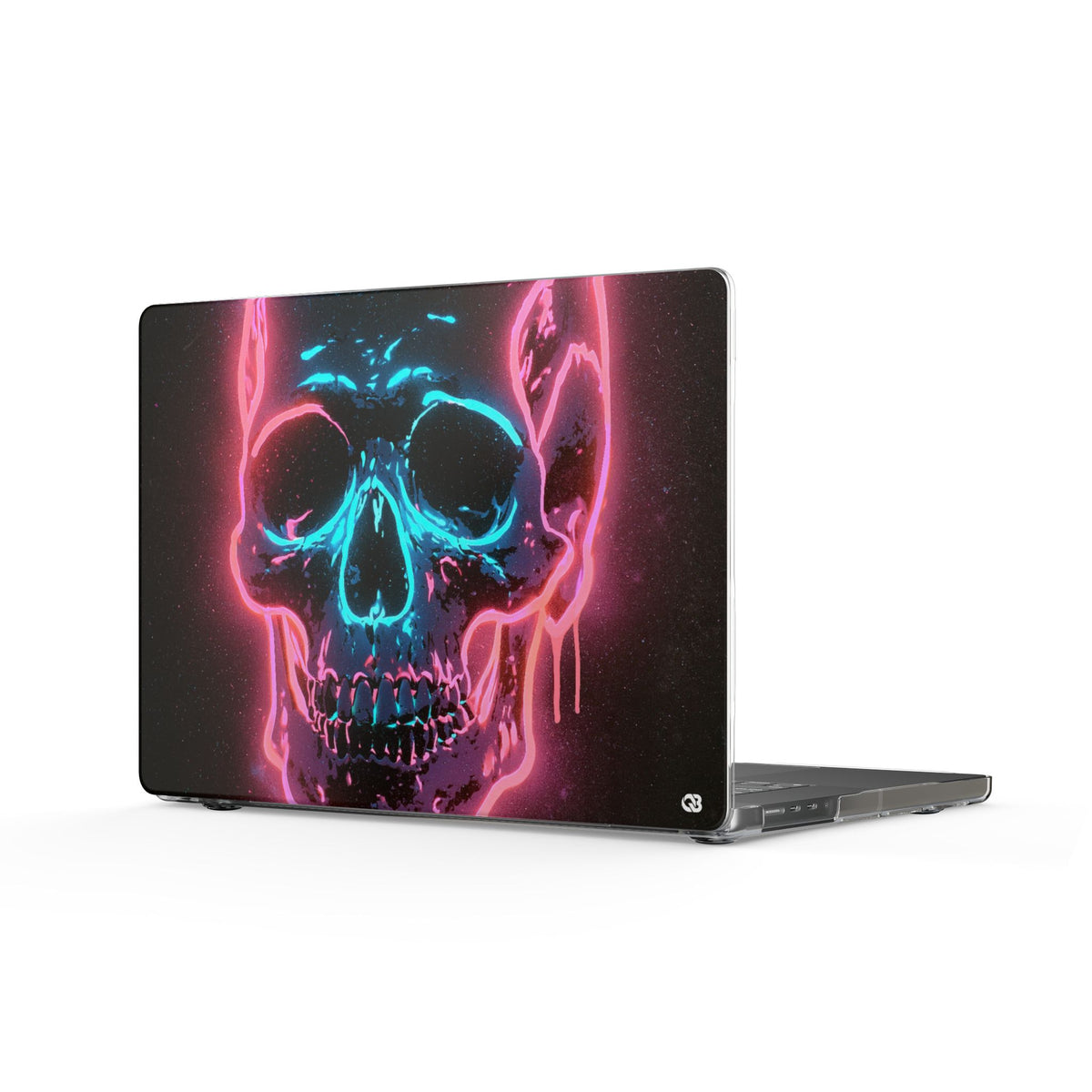 Neon Drip Skull · Clear Hard Case for MacBook · Black