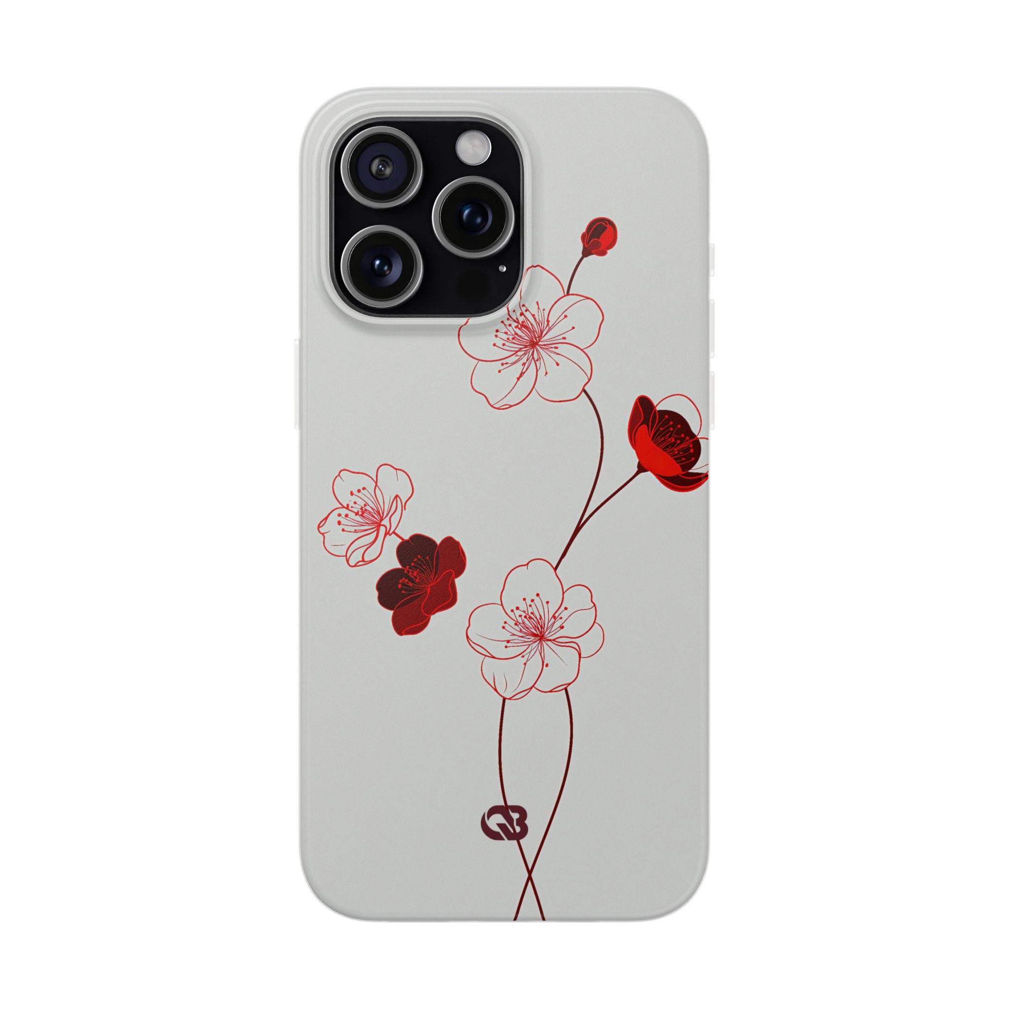 Red Lite Phone Case for iPhone - Kyoto Ember Bloom