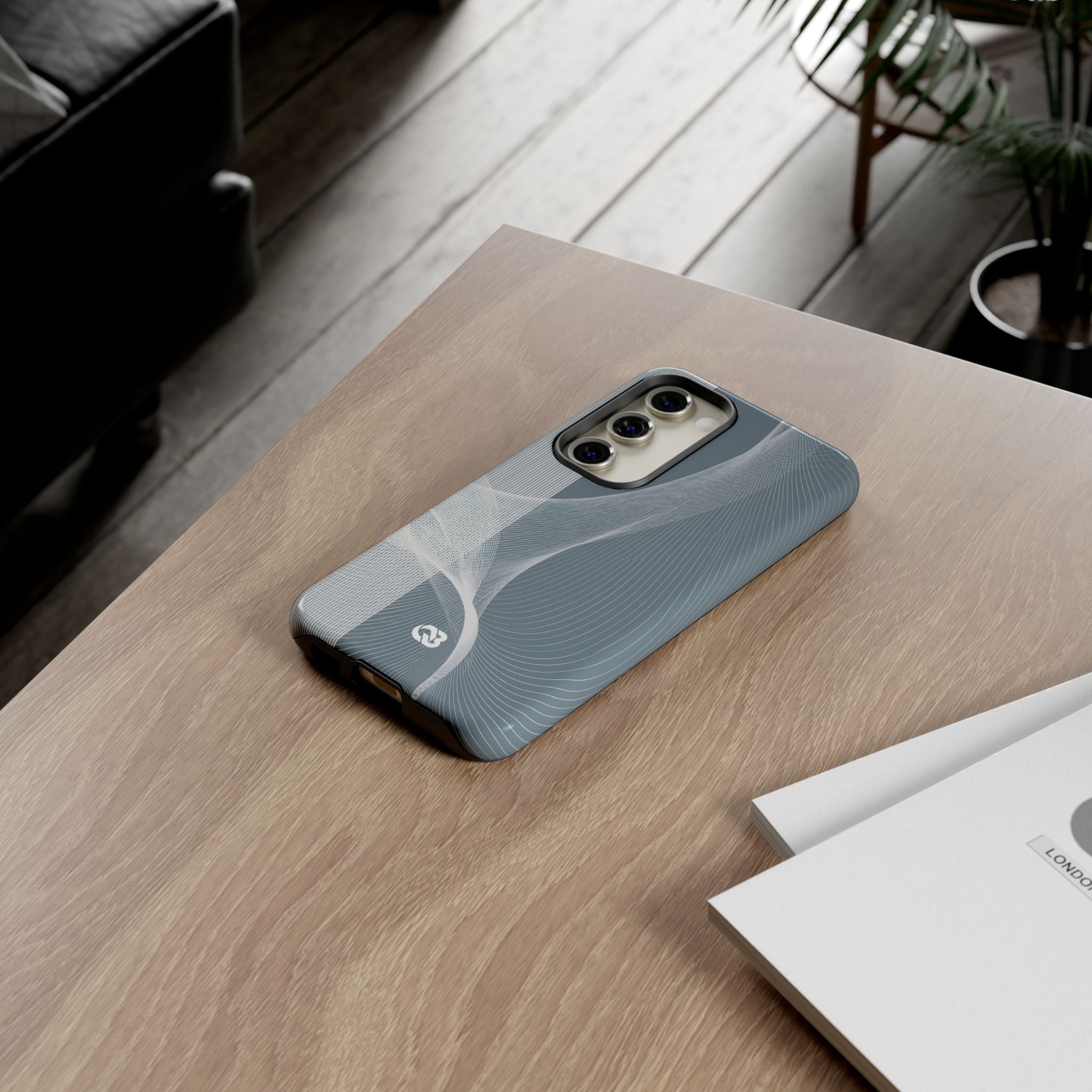 Grey Tough Phone Case for Samsung - Slate Mesh Horizon