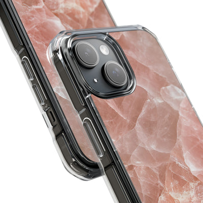 Rose Quartz Facet · Clear Impact Magnetic Phone Case for iPhone · Pink