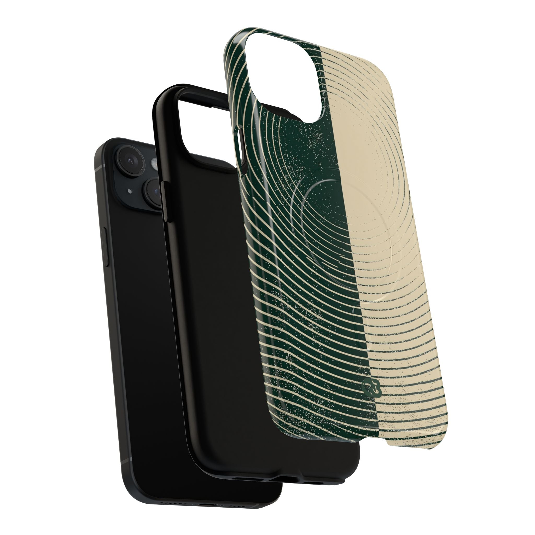 Green Tough 2.0 Magsafe Phone Case for iPhone - Evergreen Split Grain