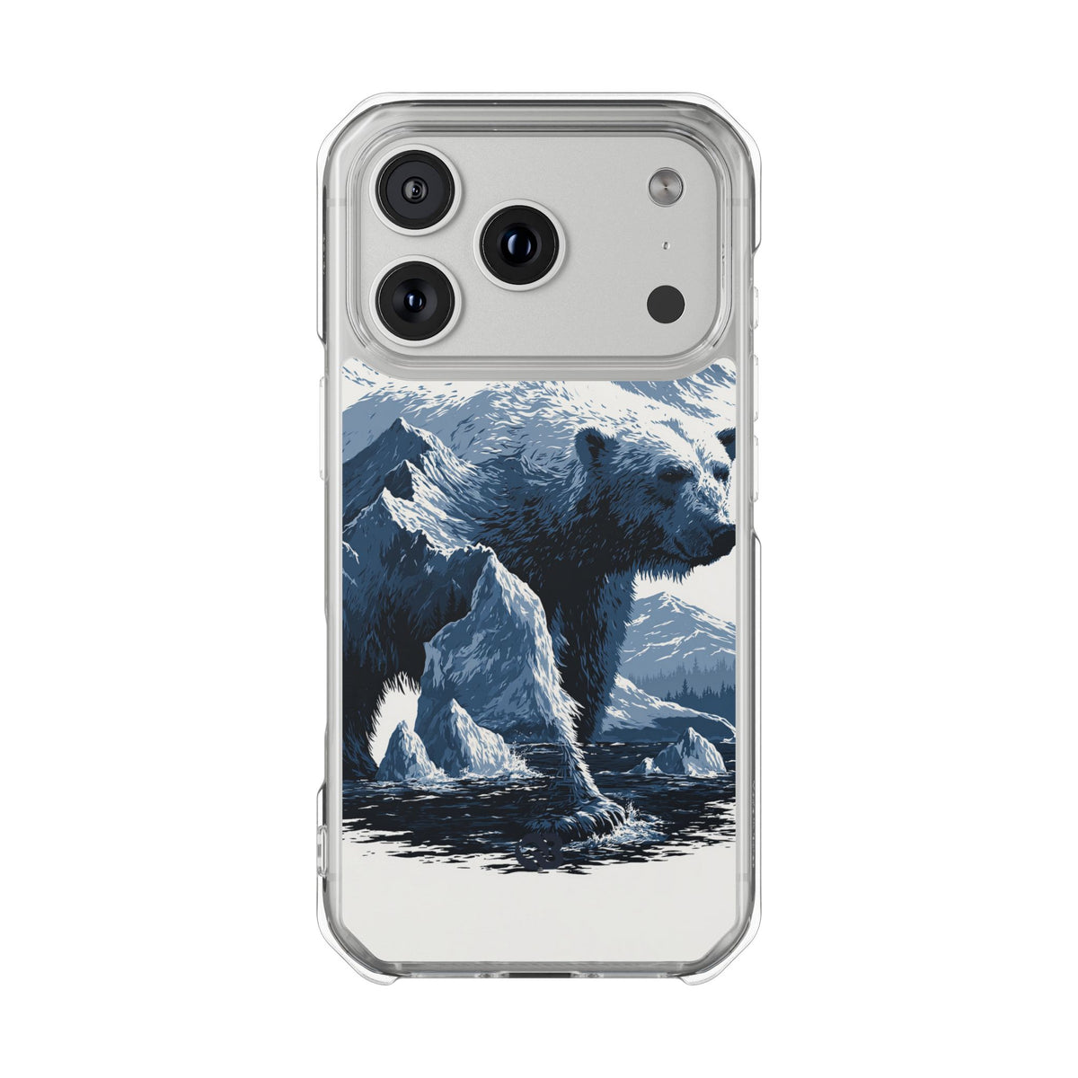 Fjord Summit Bear · Clear Impact Magnetic Phone Case for iPhone · Blue
