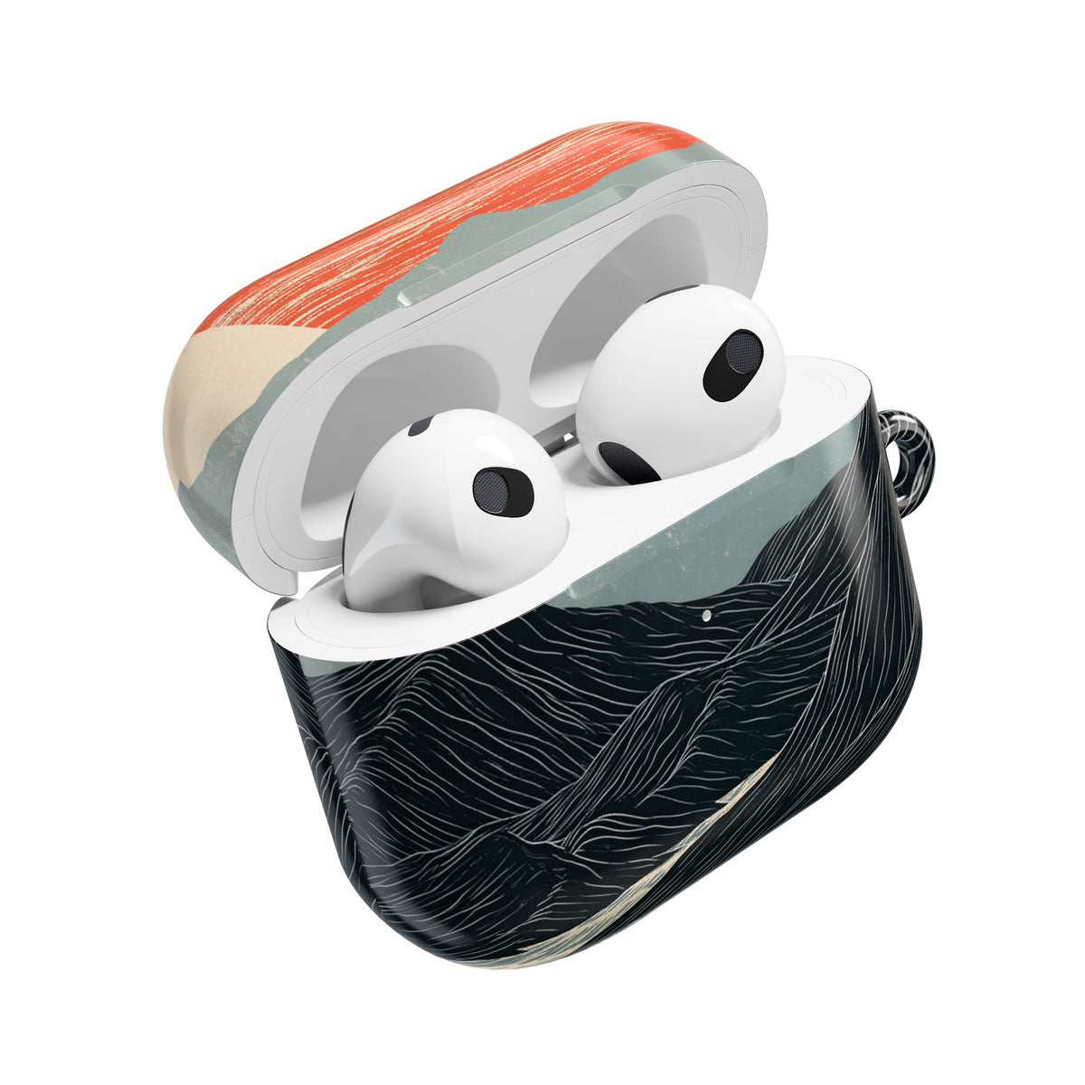 Crimson Ridge Horizon · Hard Case for AirPods & AirPods Pro · Black