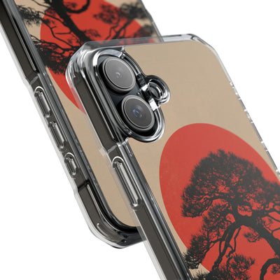 Crimson Pine Solitude · Clear Impact Magnetic Phone Case for iPhone · Beige