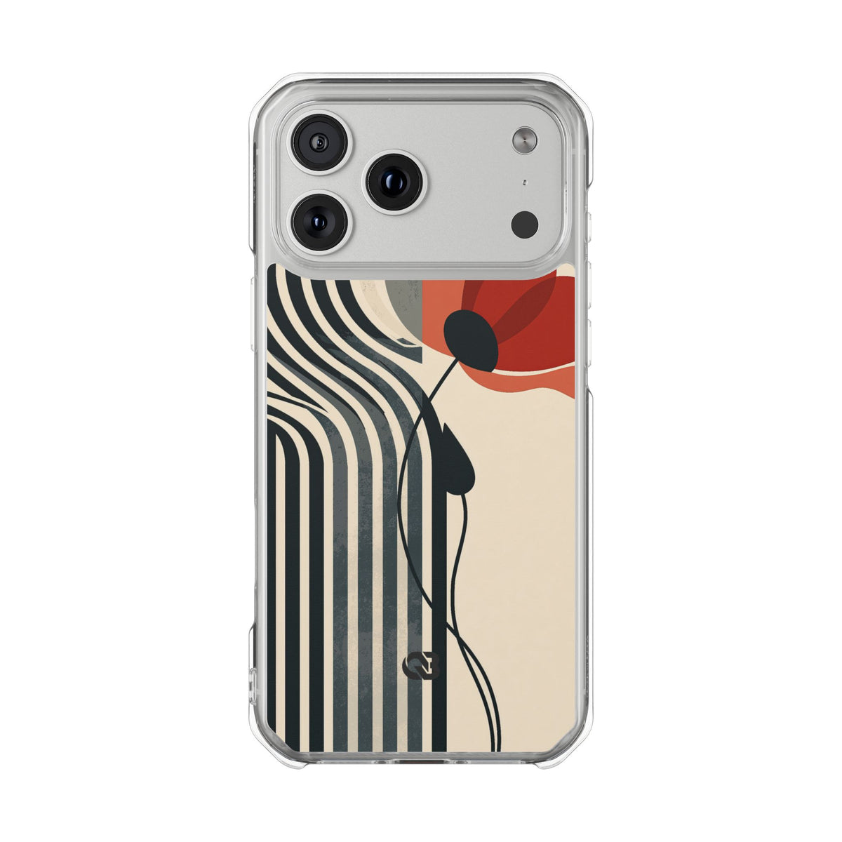 Modernist Poppy · Clear Impact Magnetic Phone Case for iPhone ·  Beige