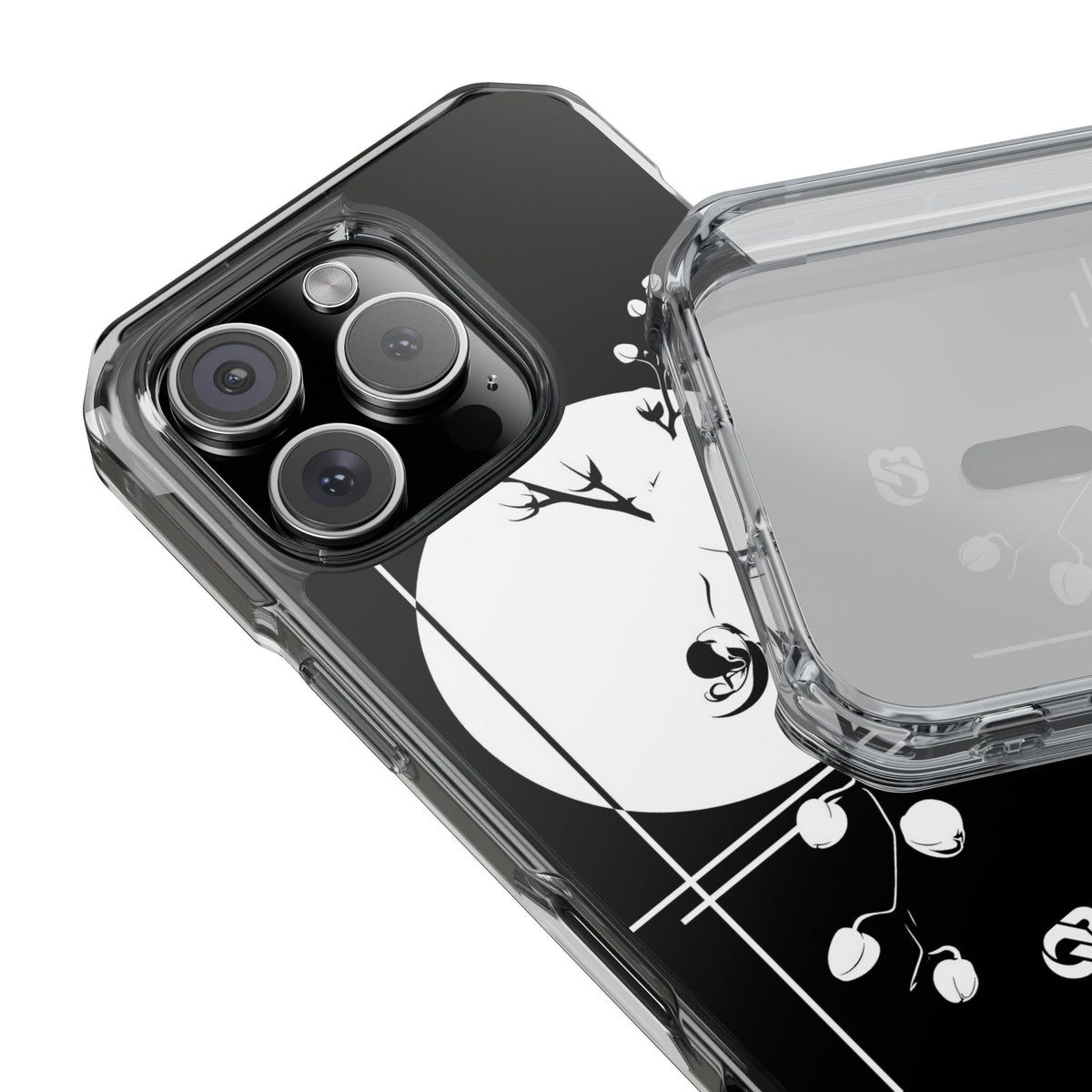Nocturne Orchid Bloom · Clear Impact Magnetic Phone Case for iPhone ·  Black