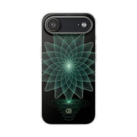 Green Lite Phone Case for iPhone - Cyan Signal Bloom