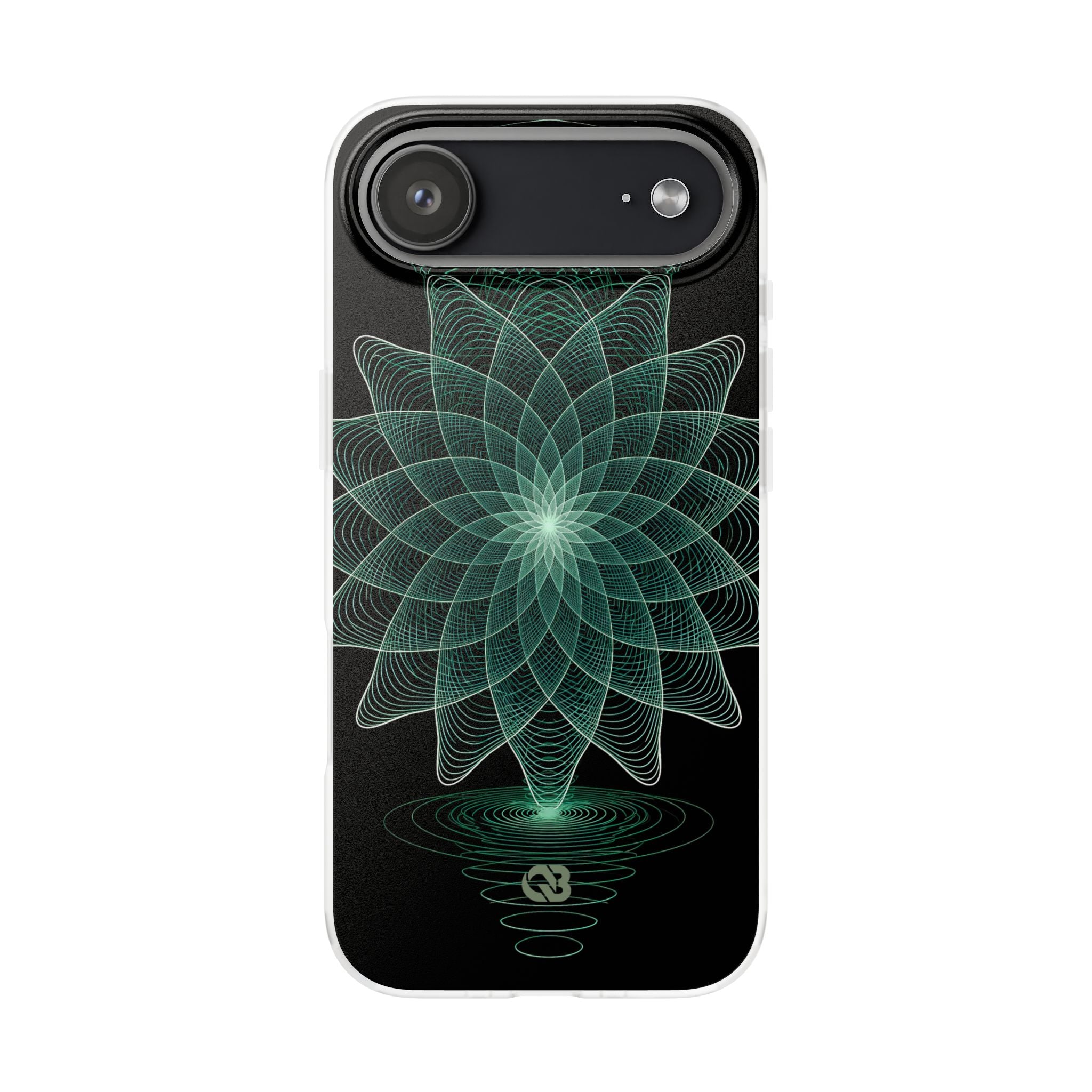Green Lite Phone Case for iPhone - Cyan Signal Bloom
