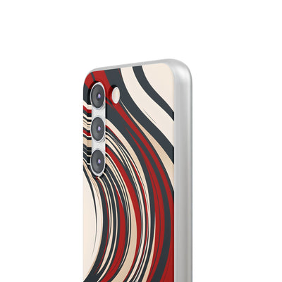 Crimson Flow Waves · Soft Phone Case for Samsung