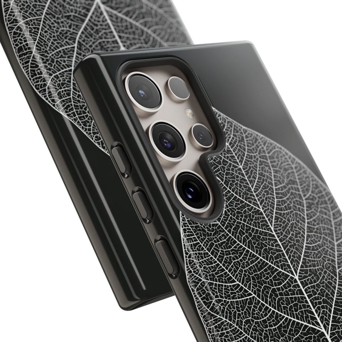 Monochrome Leaf Skeleton · Tough Phone Case for Samsung · Black