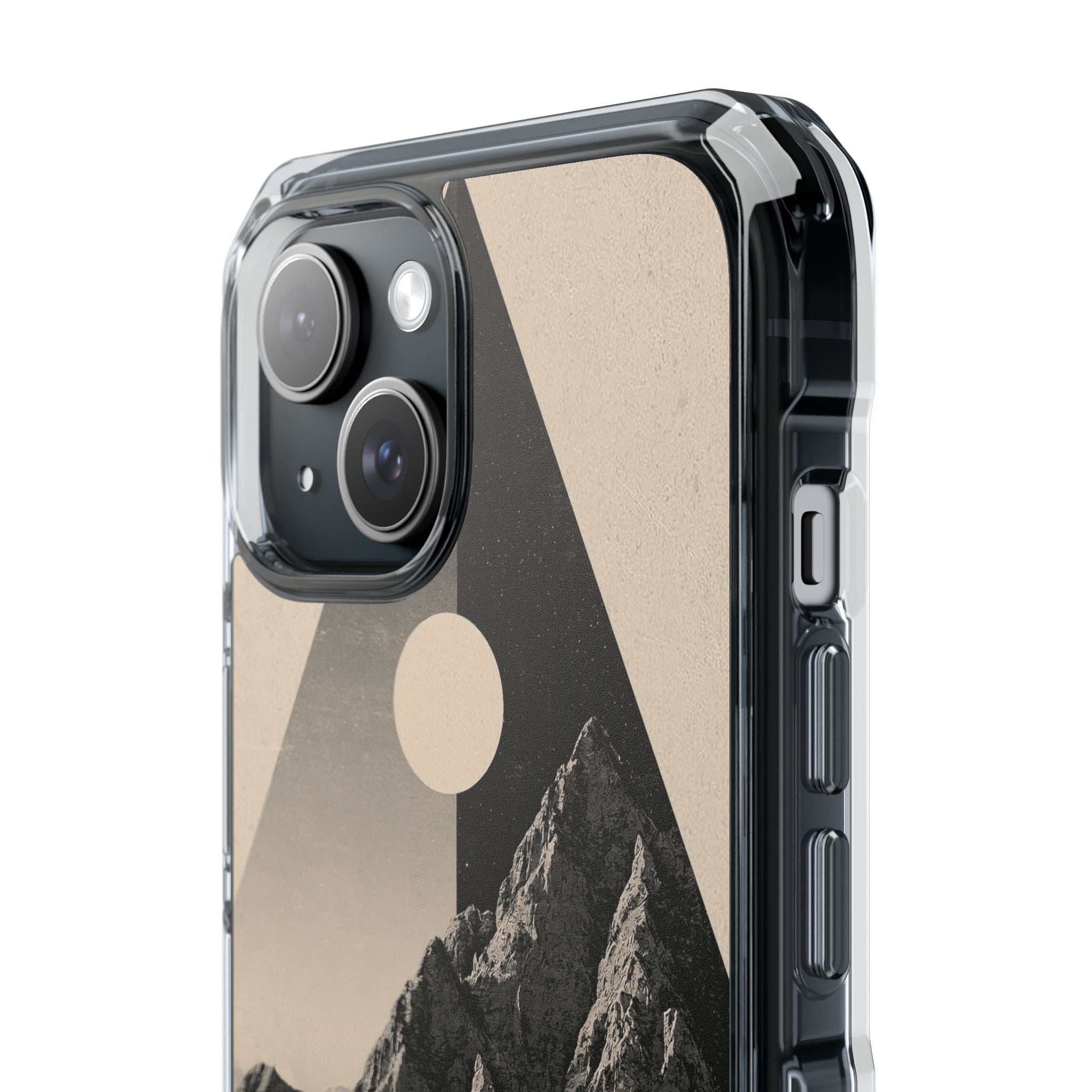 Beige Impact MagSafe Phone Case for iPhone - Obsidian Summit Parchment