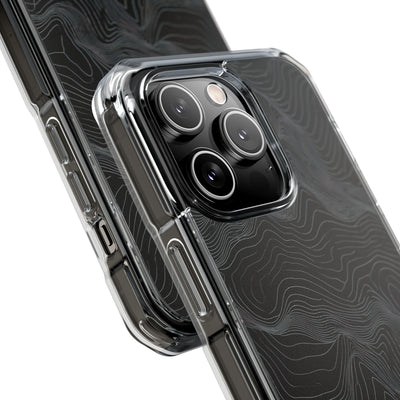 Obsidian Contour Elevation · Clear Impact Magnetic Phone Case for iPhone · Black