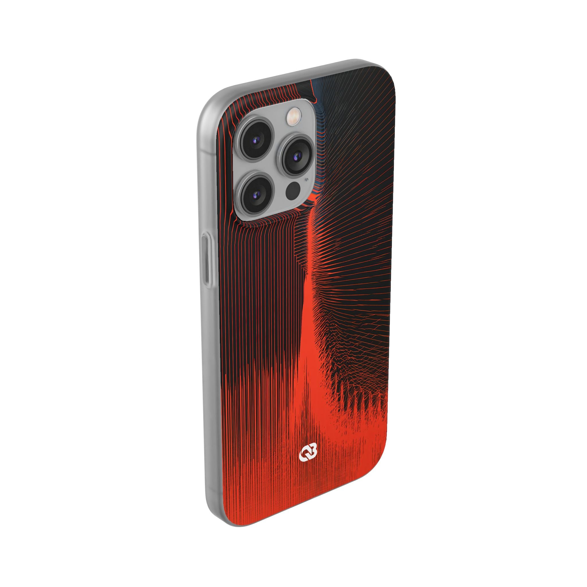 Red Lite Phone Case for iPhone - Crimson Frequency Pulse