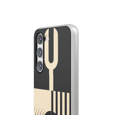 Black Lite Phone Case for Samsung - Ivory Signal Grid