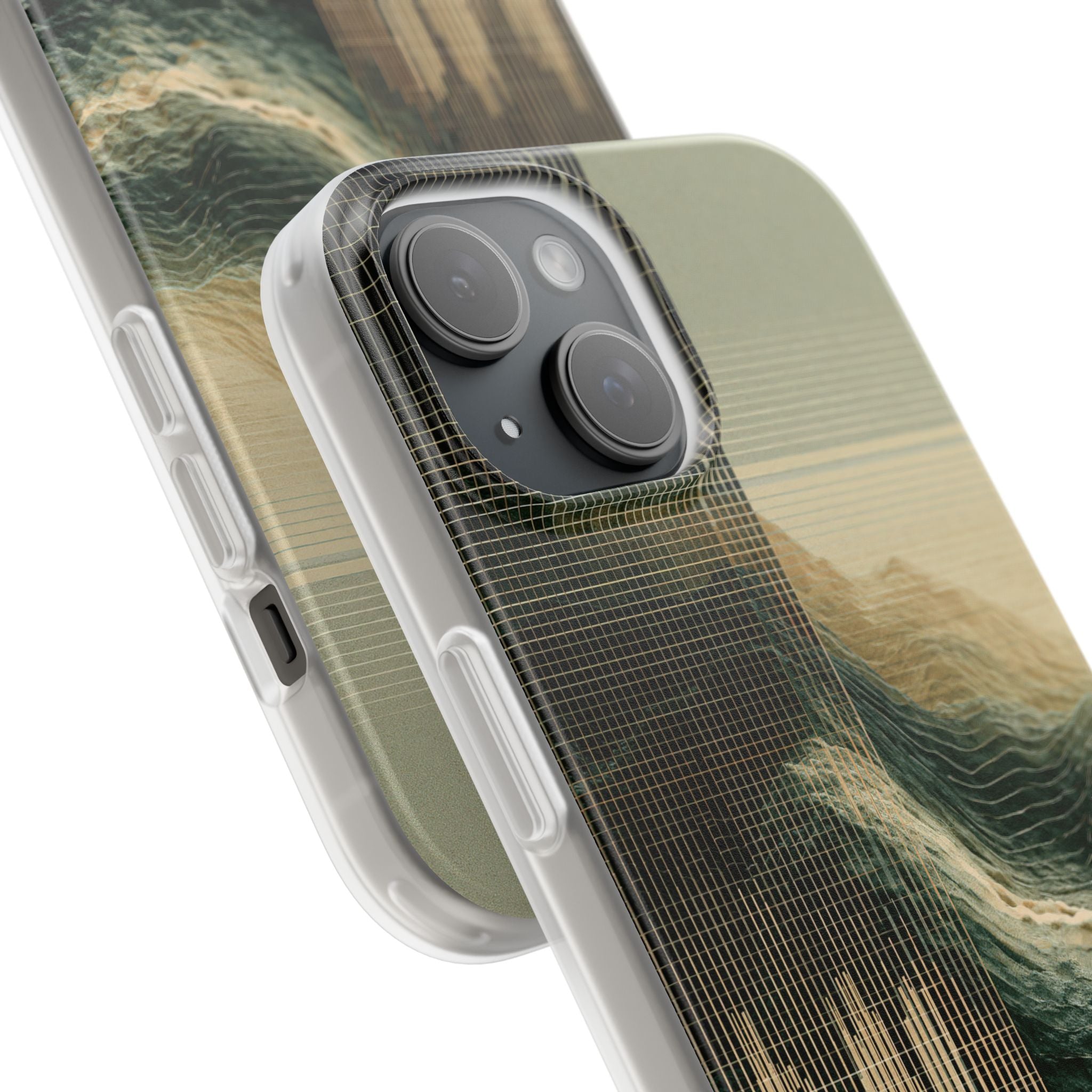 Beige Lite Phone Case for iPhone - Veridian Data Ridge