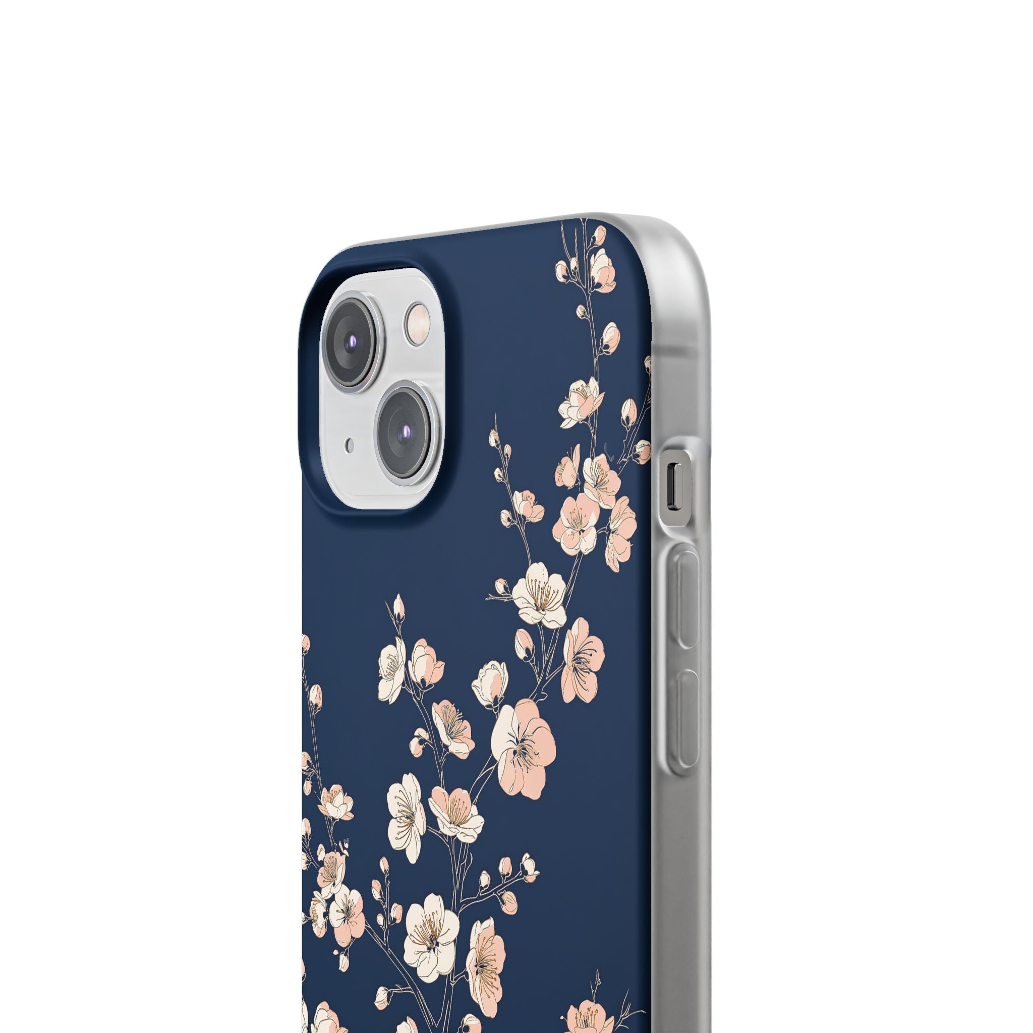 Blue Lite Phone Case for iPhone - Midnight Peach Sakura