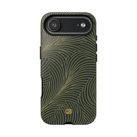 Green Tough Phone Case for iPhone - Dark Olive Plume
