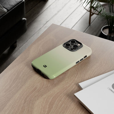 Green Tough Phone Case for iPhone - Bone Sage Fade