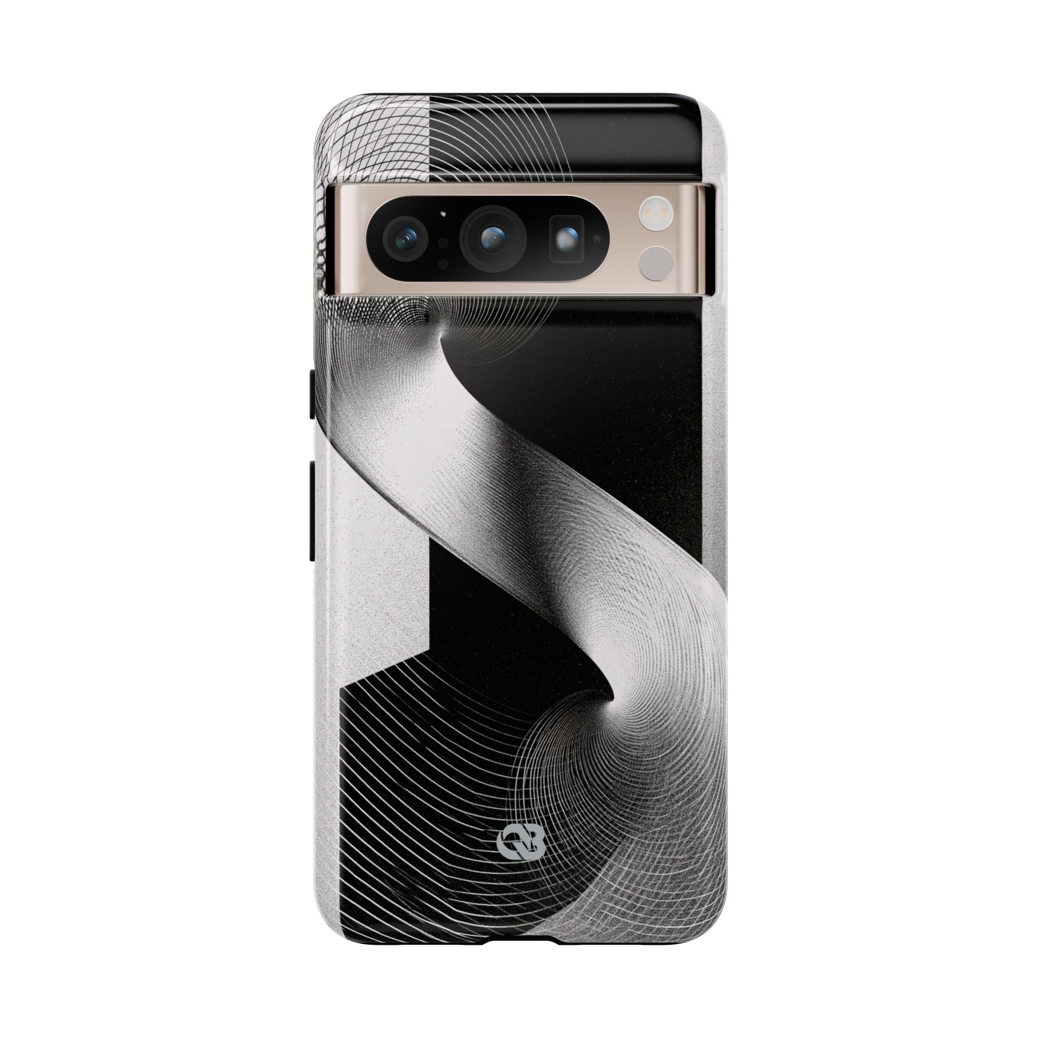 Grey Tough Phone Case for Google Pixel - Obsidian Moiré Wave