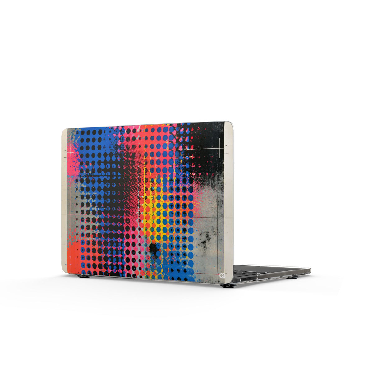 Chromatic Halftone Grid · Clear Hard Case for MacBook · Blue