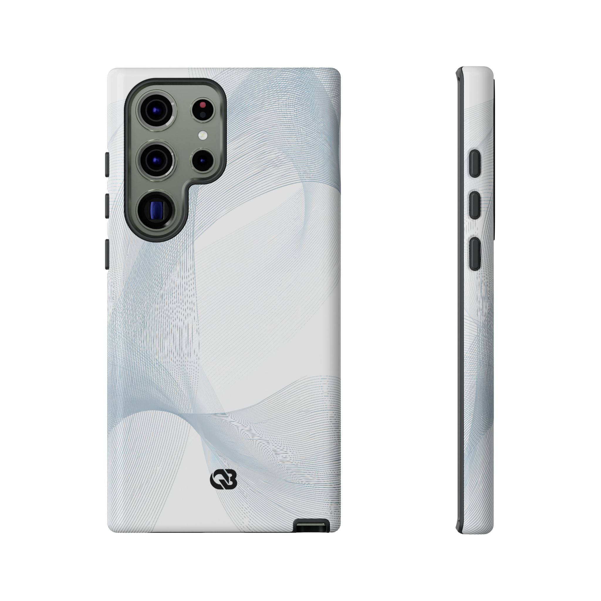 White Tough Phone Case for Samsung - Arctic Line Current