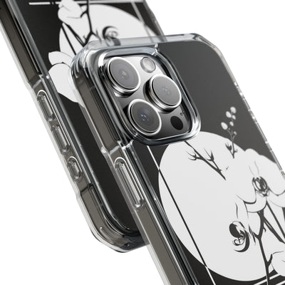 Black Impact MagSafe Phone Case for iPhone - Lunar Orchid Grid