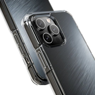 Grey Impact MagSafe Phone Case for iPhone - Charcoal Brushed Steel