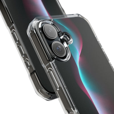 Neon Pixel Flow · Clear Impact Magnetic Phone Case for iPhone · Black