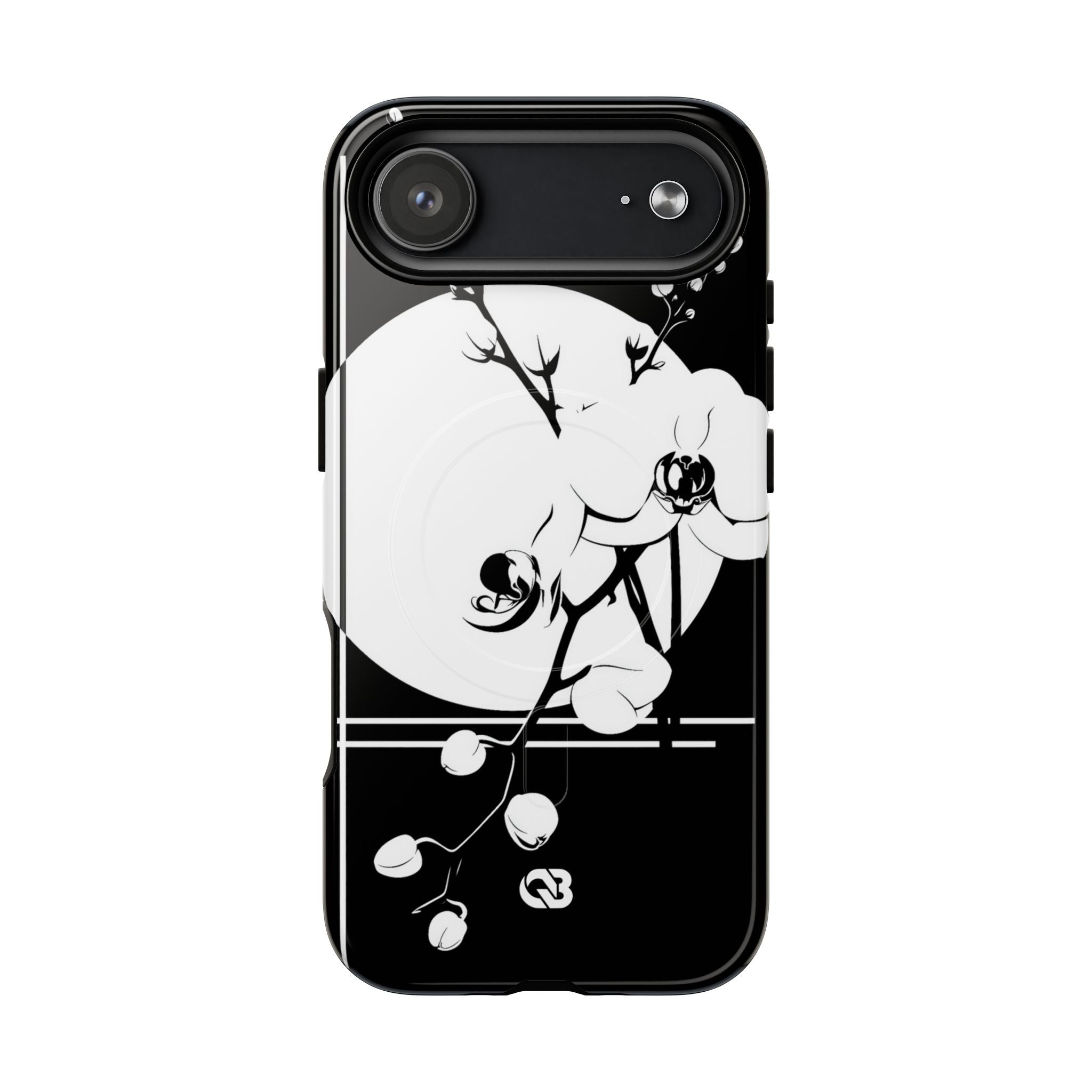Black Tough 2.0 Magsafe Phone Case for iPhone - Lunar Orchid Grid