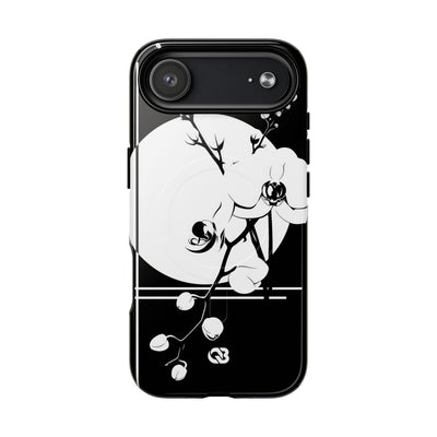 Black Tough 2.0 Magsafe Phone Case for iPhone - Lunar Orchid Grid