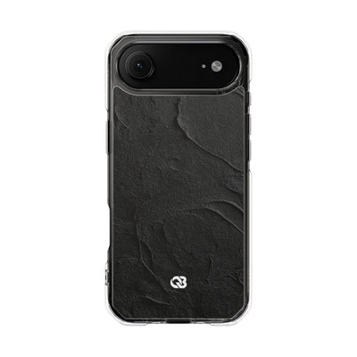 Obsidian Stucco Relief · Clear Impact Magnetic Phone Case for iPhone ·  Black
