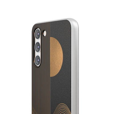 Gold Lite Phone Case for Samsung - Gilded Obsidian Dunes