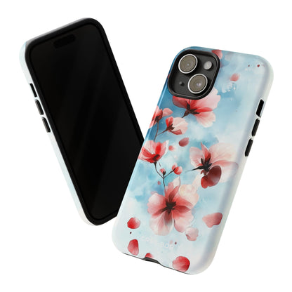 Pink Blossom Drift iPhone 15 Skal - Tough
