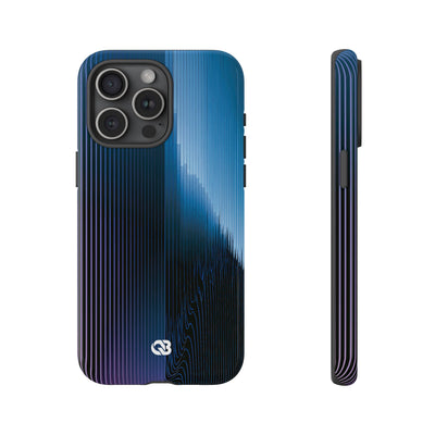 Blue Tough Phone Case for iPhone - Indigo Distortion Wave