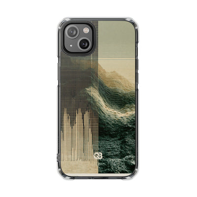 Orbital Topography · Clear Impact Magnetic Phone Case for iPhone ·  Green