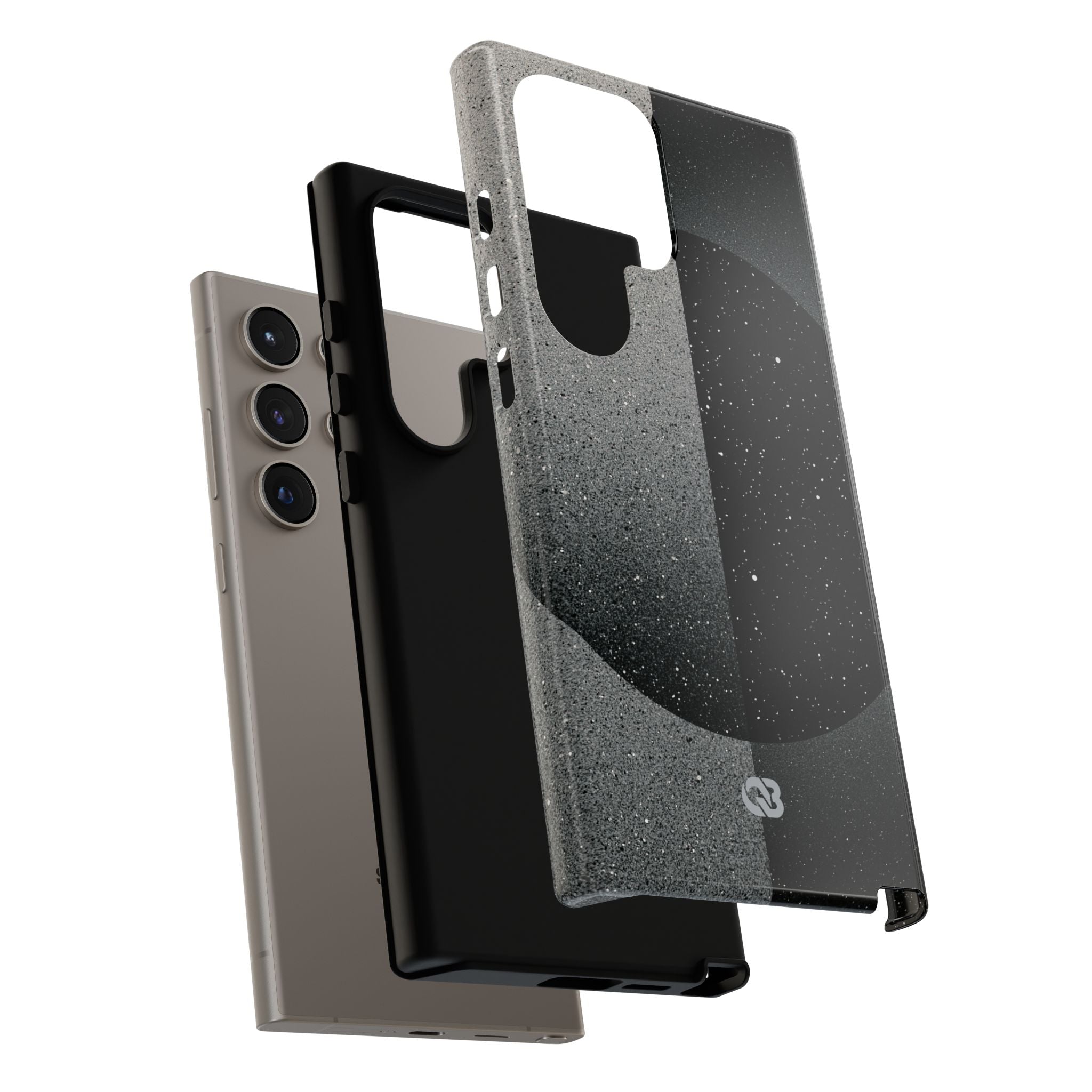 Black Tough Phone Case for Samsung - Lunar Static Orbit