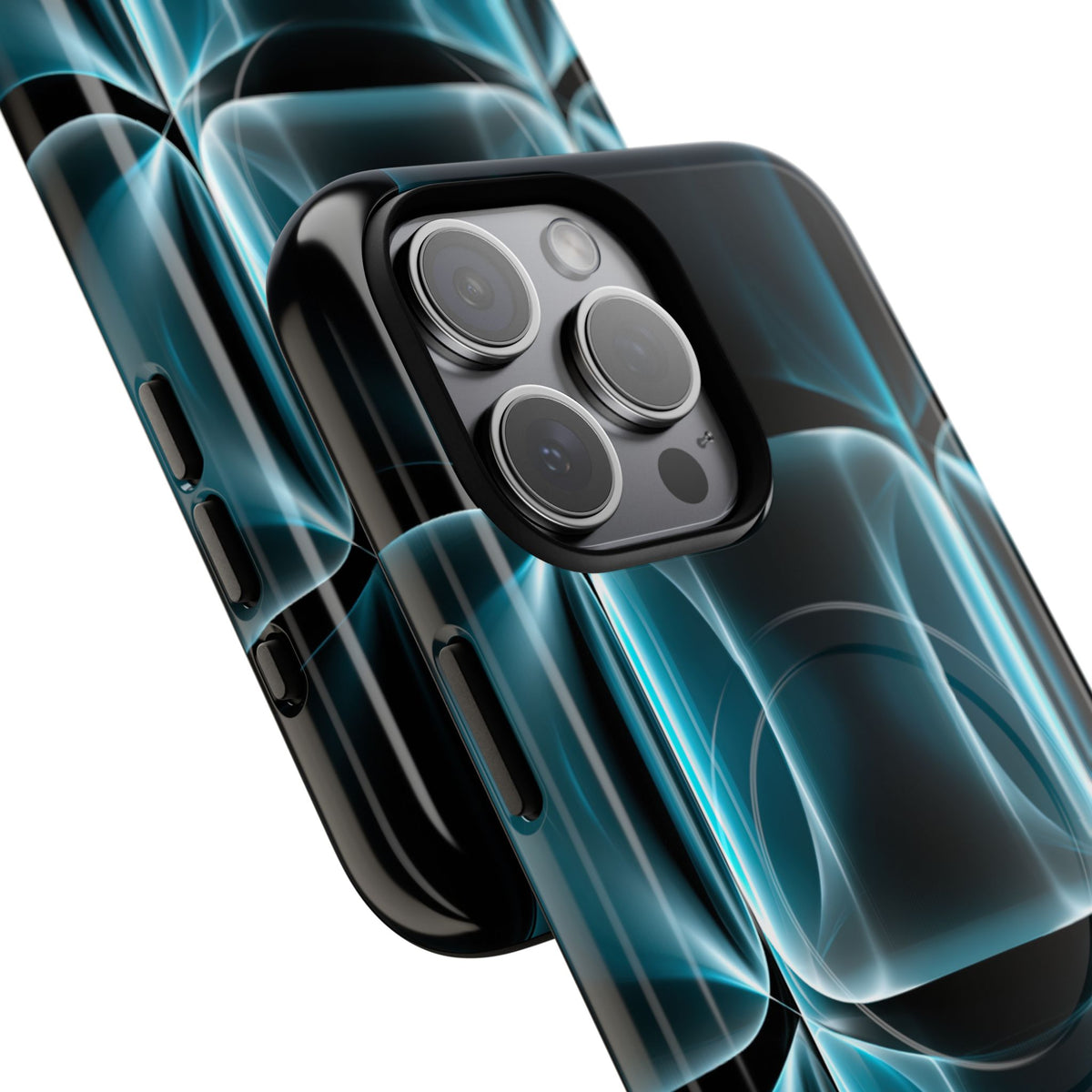 Translucent Cyber Grid · Tough 2.0 Magnetic Phone Case for iPhone · Teal