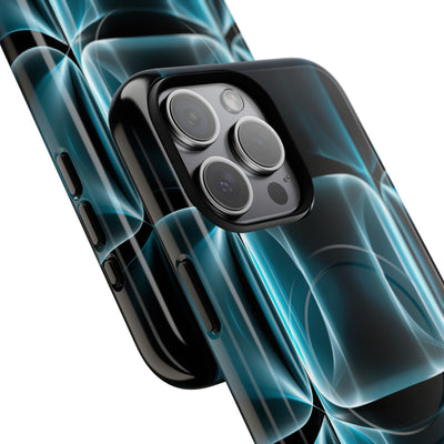 Translucent Cyber Grid · Tough 2.0 Magnetic Phone Case for iPhone · Teal