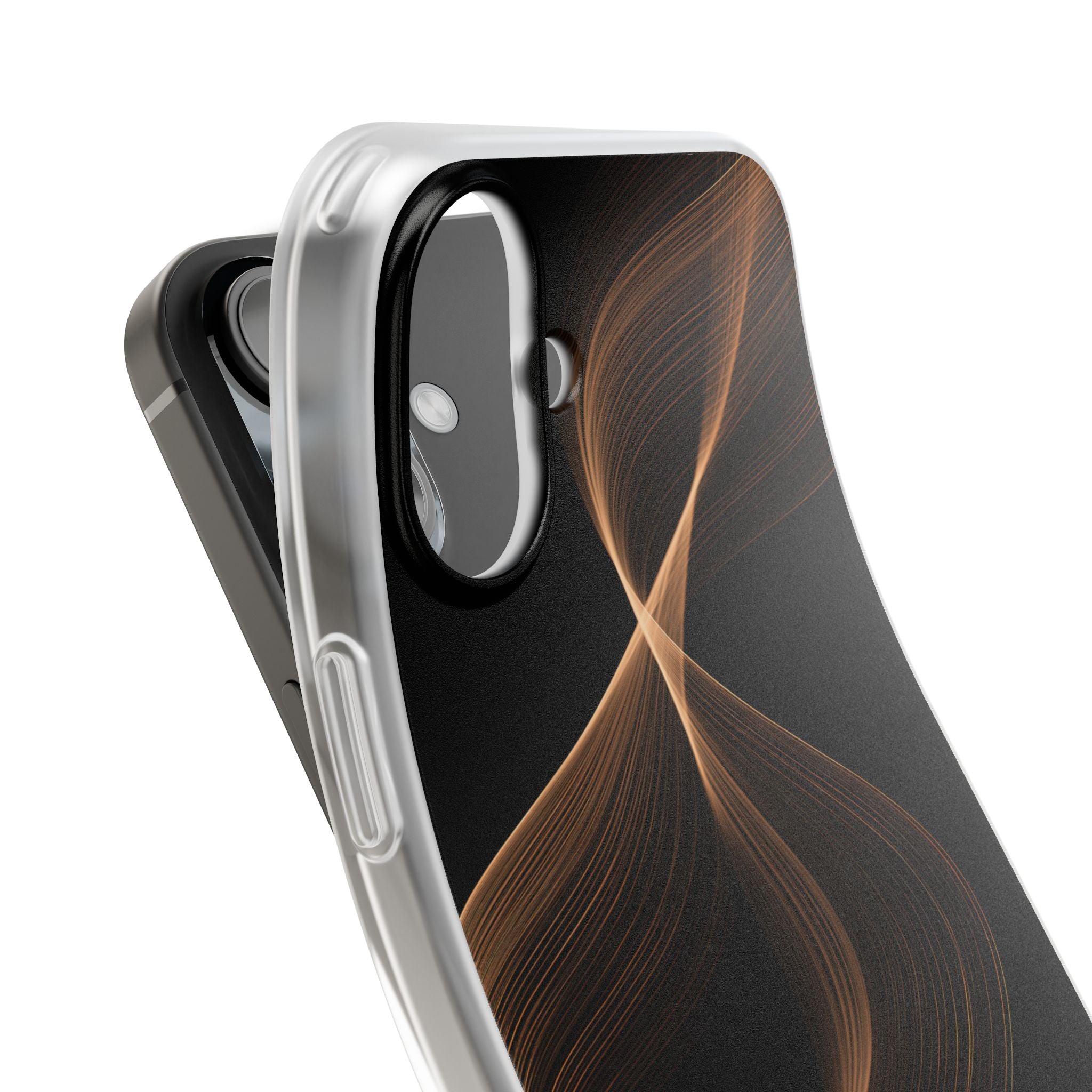 Brown Lite Phone Case for iPhone - Copper Silk Wave