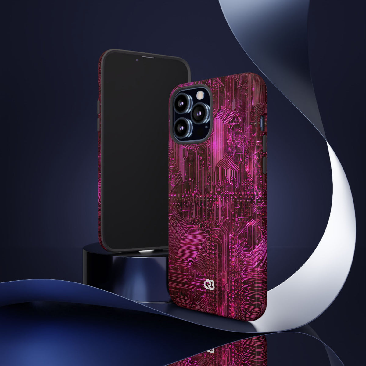 Magenta Circuit Trace · Tough Phone Case for iPhone · Pink